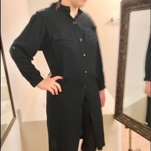 Ms Chaus Black Long Jacket Dress Shawls cover up Plus Size 10 XLG casual cool